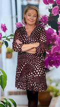 Mekko viininpunainen Happy Dots Jörlevik