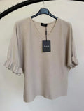 Neulepusero frillahihalla beige WAUW Fashion
