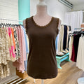 Ribbitoppi suklaanruskea New Collection / DF Fashion