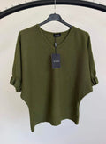 Neulepusero frillahihalla deep pistache WAUW Fashion