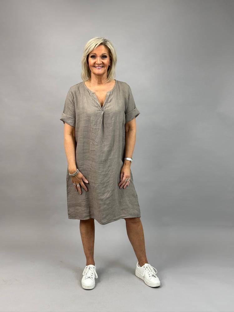 Pellavamekko Hildur taupe Mix by Heart