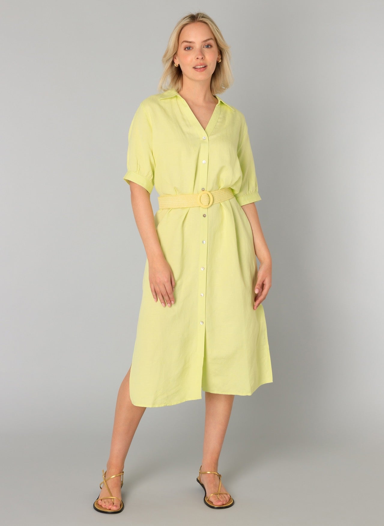 Pellavaviskoosimekko sorbet green YEST